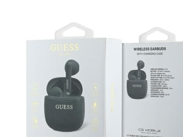 Guess trykt klassisk logol Bluetooth trådløse hodetelefoner - sort