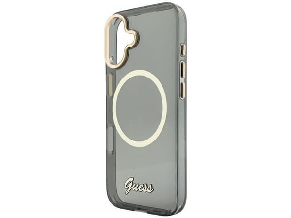 Guess IML Script Metal MagSafe-deksel for iPhone 17 - Svart