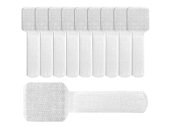 LTC WALL STRAPS - Kabelhållare - bordsmontering, väggmontering - 9 cm - vit (paket om 10)