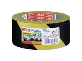 Varoitusteippi Tesa Signal Universal, 50 mm x 66 m, keltainen/musta