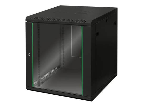 DIGITUS Dynamic Basic DN-19 12U-6/6-EC-SW - Rack skåp - väggmontering - svart, RAL 9005 - 12U - 19"