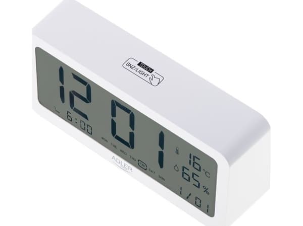 Adler AD 1195w batteriklocka - vit