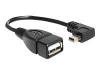 DeLOCK 83245, 0,16 m, USB A, Mini-USB B, Musta