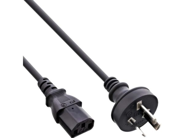 InLine B-16652D, 1,8 m, Strömkontakt typ I, C13 coupler