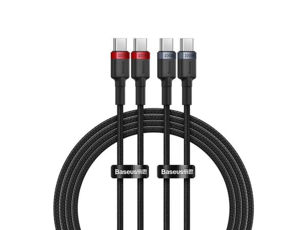 Baseus Cafule, 2 m, USB C, USB C, 480 Gbit/s, Svart, Grå, Röd