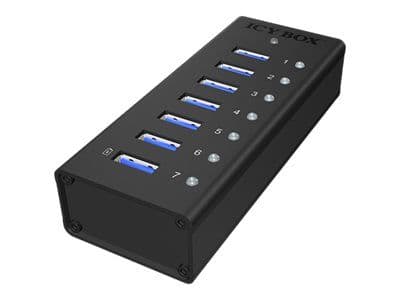 ICY BOX IB-AC618 - Hub - 7 x SuperSpeed USB 3.0 - stasjonær