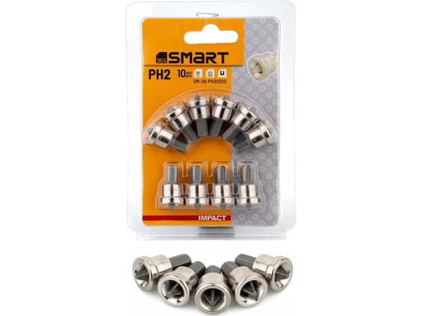 Smart bits PH2 med dybdestopp 25 mm 10 stk