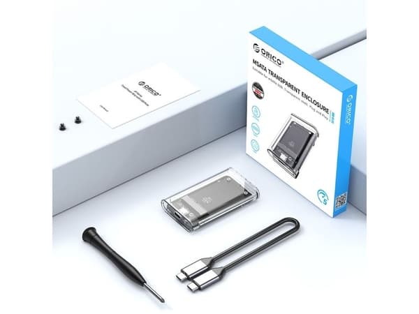 MSATA USB-C 3.2 5Gbps -asematasku - läpinäkyvä