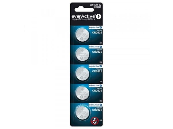 Everactive CR20255BL, Engångsbatteri, CR2025, Litium, 3 V, 5 styck, 150 mAh