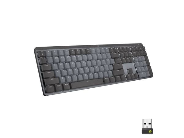 Logitech Master MX Mechanical, Langaton, RF Wireless + Bluetooth, Mekaaninen, QWERTY, LED, Grafiitti