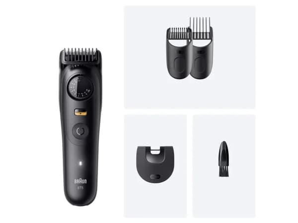 Braun BeardTrimmer 9 BT5520, Vaskbar, Batteri, Sort