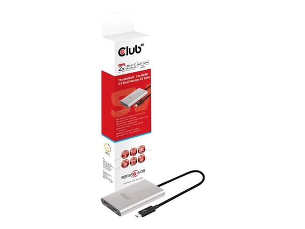 Club 3D SenseVision - Ekstern videoadapter - Thunderbolt 3 - 2 x HDMI