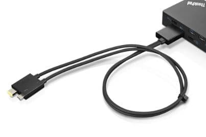 Lenovo Split Kabel - Thunderbolt kabel (han) (han) - Thunderbolt 3 - 67 cm - sort - CRU