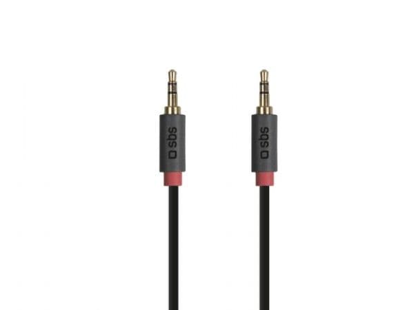 SBS TECABLE35KR, 3.5mm, Hankjønn, 3.5mm, Hankjønn, 1,5 m, Sort