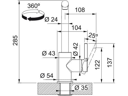 Franke Tap Lina L Pull Out Nozzle Hp Oatmeal