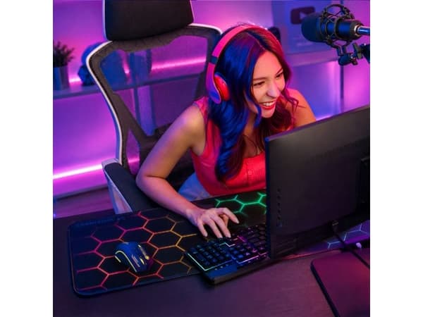 Wozinsky WPD-B800 gaming musematte 800x300 mm vanntett med mønster - sort