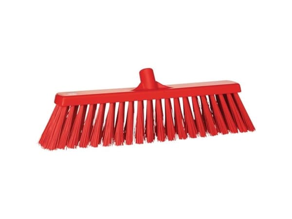 Sopborste, Vikan, röd, polyester/PP/rostfritt stål, 53 cm