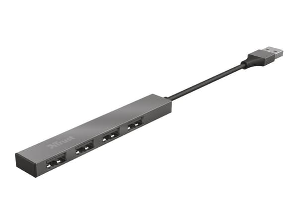 Hub Trust Halyx 4-ports USB 2.0 mini, mörkgrå