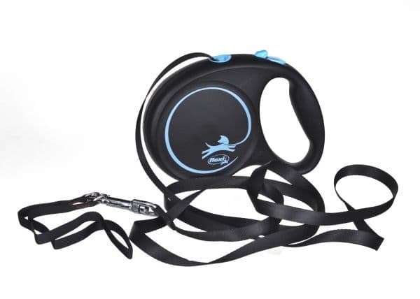 flexi Black Design L hundkoppel 5 m, 50 kg, blå