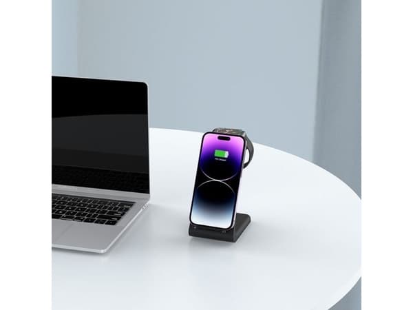 TECH-PROTECT QI15W-A36 3-i-1 trådlader for Apple, sort