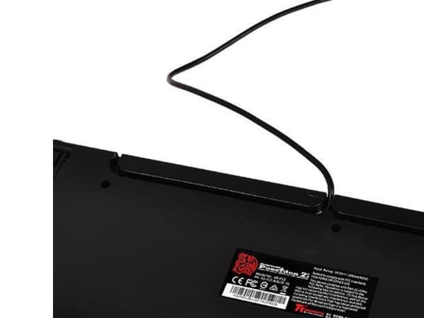 Thermaltake POSEIDON Z, USB, QWERTY, PC/server, Sort, Blå, Monoton