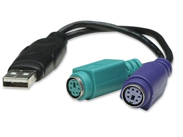 Adapter USB Manhattan USB-A - PS/2 x2 svart (179027)