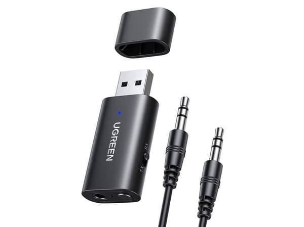 Bluetooth-adapter Ugreen transmitter Bluetooth 5.1 + ljudadapter 3,5 mm mini jack svart (UGR1207BLK)