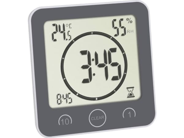 TFA Dostmann Bad- /Küchenuhr mit Timer Timer Grå digital