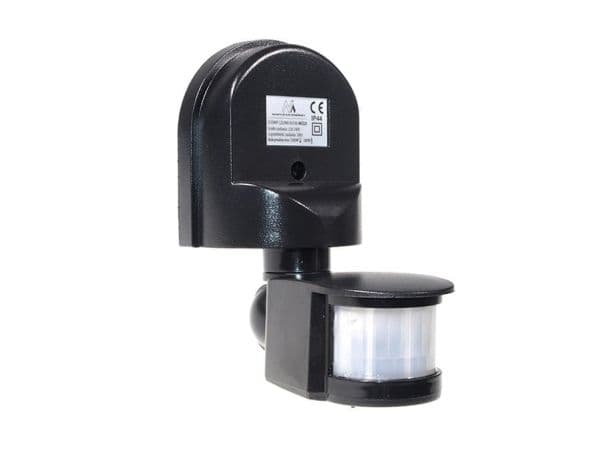 Maclean MCE25 B dags-/rörelsesensor, väggmonterad, svart, 180°, 1200W