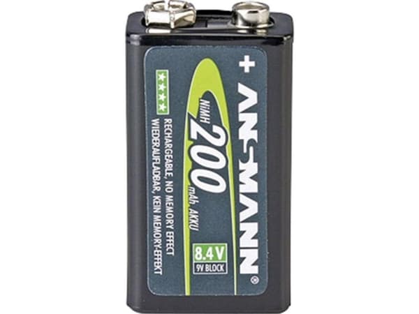 ANSMANN maxE - Batteri 9V - NiMH - (ladbare) - 200 mAh