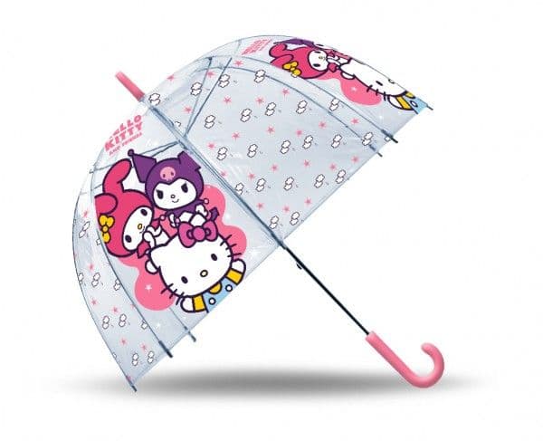 Genomskinligt paraply Hello Kitty