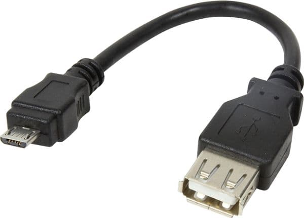 LogiLink AU0030, Micro-USB B, USB A, Sort