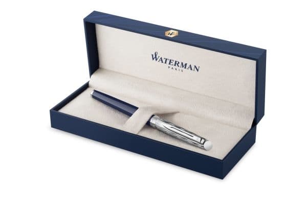 Waterman Hémisphère, Blå, Blå, Lack, Medium, Presentask, 1 styck