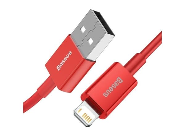 Baseus CALYS-A09, 1 m, Lightning, USB A, Hankjønn, Hankjønn, Rød