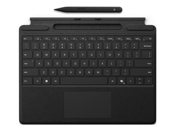 Microsoft Surface Pro Keyboard w/ Slim Pen, QWERTY, englanti, Kosketuslevy, Microsoft, Surface Pro 10 Surface Pro 9 Surface Pro 8 Surface Pro X, musta