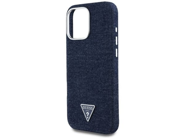 Guess Denim Triangle Logo MagSafe iPhone 16 Pro Max mobilskal - blå