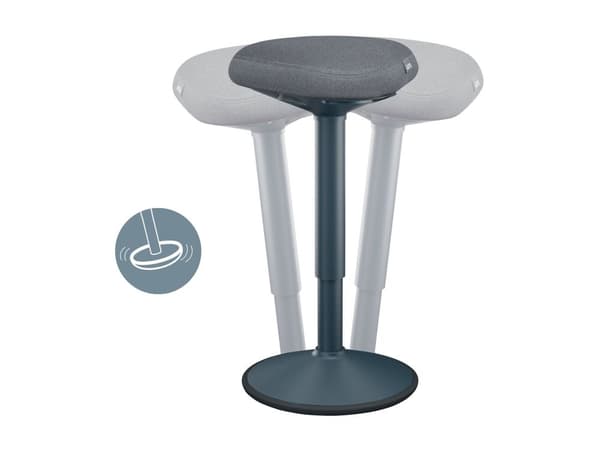 Leitz Ergo Active - Stående skrivebordsstol - ergonomisk - triangulær - roterende - 100 % resirkulert stoff - mørk grå