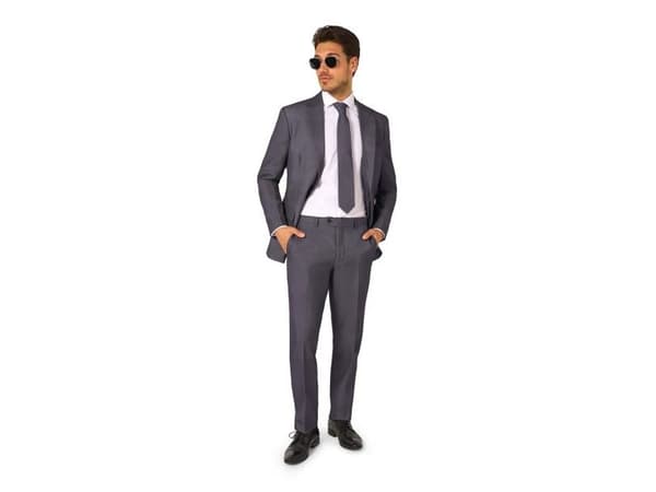 Tummanharmaa puku OppoSuits