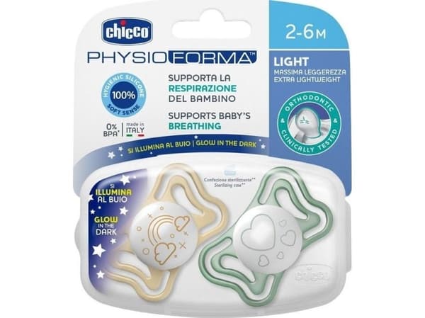 CHICCO PHYSIO LIGHT 2-6M silikon 2 st. napp
