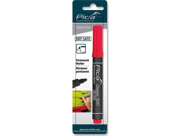 Pica permanent marker 1–4 mm, rund spets, röd