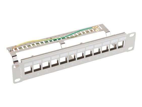 Lanberg - Patch-panel - rackmontering - RAL 7035, grå - 1U - 10"