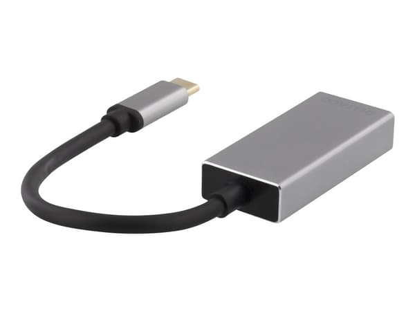 DELTACO USBC-DP2 - Ekstern videoadapter - USB-C - DisplayPort - rymdgrått