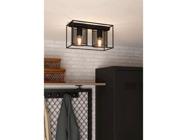 EGLO Catterick taklampa 2L E27 svart