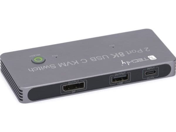 Techly TECHLY KVM USB-C Switch 8K DisplayPort 1.4 2xUSB-C 3xUSB 2.0 (365528) - 46280610