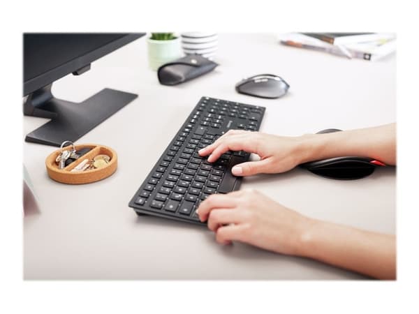 CHERRY KW 9100 SLIM, RF Wireless + Bluetooth, QWERTY, Musta