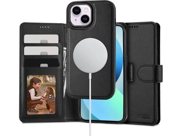 Tech-Protect Wallet MagSafe-deksel til iPhone 13 - svart