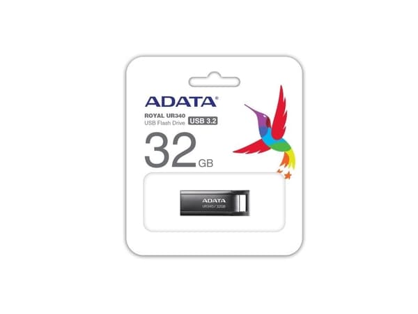 ADATA UR340 - USB-flashstasjon - 32 GB - USB 3.2 Gen 1 - svart
