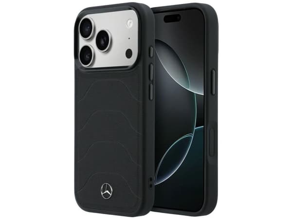 Mercedes Leather Mesh with Bow Line MagSafe Case for iPhone 17 Pro Max - Black