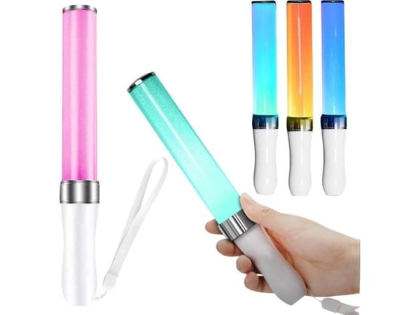 Lean glødende LED-stav-gadget til fester, tre lysmoduser, 25,5 cm