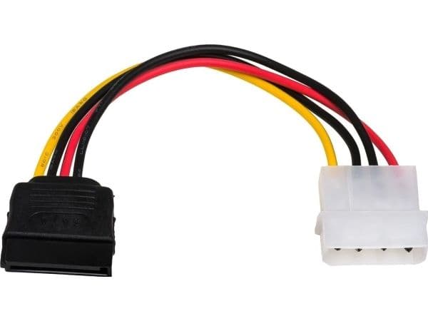 Akyga - Strømadapter - 4-pin intern strøm (hunn) til SATA-strøm (hann) - 15 cm